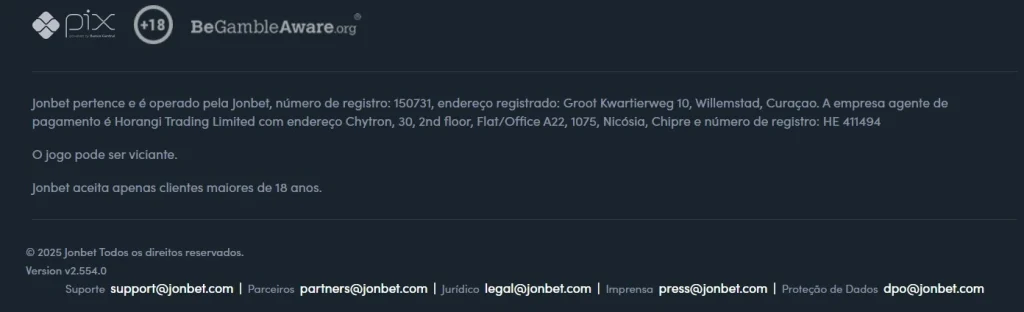 licenciamento casino jonbet